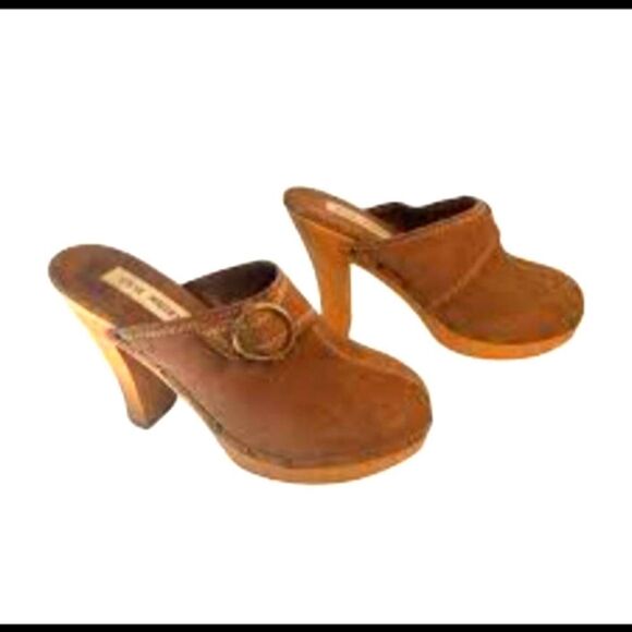 Steve Madden Faris Vintage 1990's Y2K Style Brown Suede Clogs Mules Sz… - Picture 4 of 8